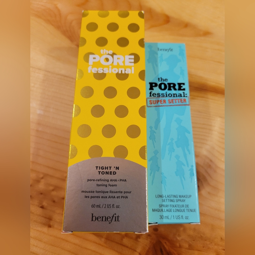 Benefit Porefessional Super Setter (1oz) And Tight N Toned Foam (2oz) NIB